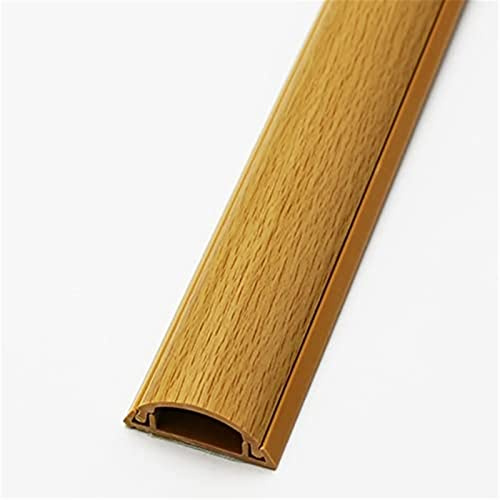 Copertura per Cavi a Semicerchio,Canalina Passacavi da Pavimento,Protezione per Cavo a Pavimento Autoadesiva,Colore Venatura del Legno,Perfetto per Ufficio,Casa,Officina,Lunghezza 1 m