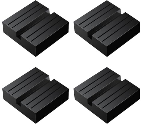 YIXISI 4 Stücke Quadratischer Wagenheber Gummiauflage mit Nut, Disk Block Gummiauflage Schutz Adapter, für Jack Stand