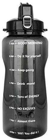 2L 3,8L Sportflasche mit großem Fassungsvermögen und Strohhalm, großem Protein-Shaker, Trinkflasche, Kürbisbecher, Wasserkanne, BPA-freiem Outdoor-Fitness (Farbe: Schwarz, Größe: 2000 ml) Vision