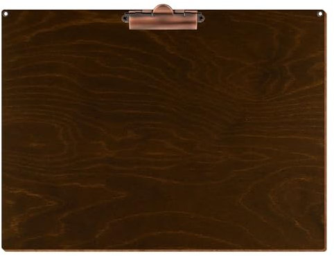 Bütic - Porte-bloc en bois - Forme standard - Chêne foncé - Pour A3 A4 A5 A6 avec œillets de suspension - Format : A3 paysage - Pince : pince à dents en cuivre