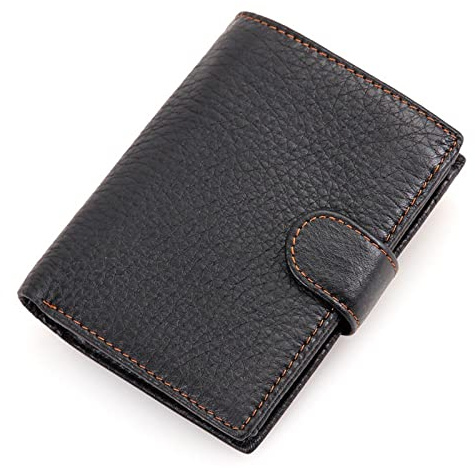 LVUNZJCA Herren Geldbörse Herren-Geldbörse Vintage-Leder-RFID-blockierender Kartenhalter Kartenhalter(Black)