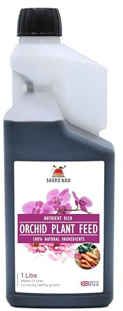 Orchid Feed 1L – Makes 25L Orchid Plant Food – Compliments Orchid Compost Soil - Concentrated Liquid Feed – Boots Orchid Growth Health & Yields – Essential Nutrients & Minerals - Seedzbox