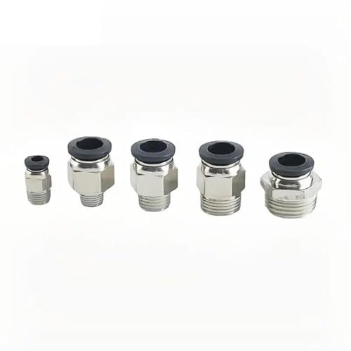 Pneumatischer Luftanschluss Fitting PC 6/10/12/14/16mm Gewinde 1/8 1/4 3/8 1/2 Schwarz Luftschlauch Armaturen Rohr Schnellverbinder 1St(PC16-06-B)
