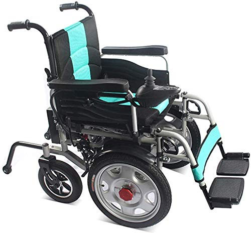 ZJHFFFGD Elektrorollstühle, Kletterrollstühle mit hoher Leistung, automatischer Klappfunktion, Transit-Reiserollstuhl, abnehmbare Fußstützen für ältere und behinderte Benutzer