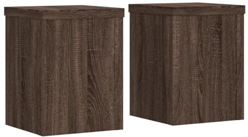 vidaXL Pflanzenständer 2 STK., Blumenständer Hohle Konstruktion, Dekosäule Podest für Pflanzen Dekoartikel, Blumenhocker Blumensäule, Braun Eiche Holzwerkstoff
