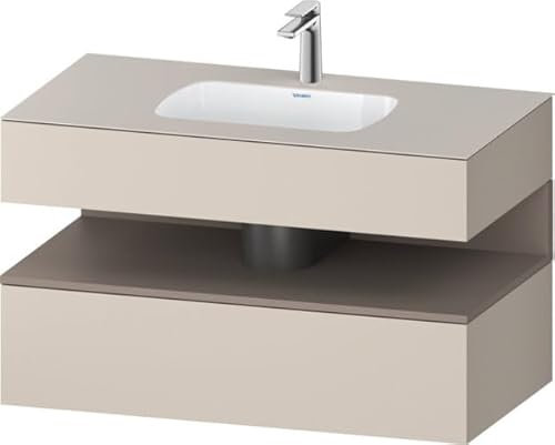 Duravit Qatego lavabo encastrado con base de lavabo consola, 1000x550x600mm, nicho basalto mate, QA4786043, Color: Topo