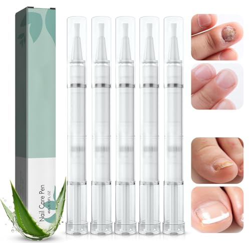 5 Stück Nail Care Pen, Nail Care Pen Stift Nagelpilz Stift Österreich Nagelpflegestift mit Teebaumöl, Aloe Vera & Vitamin E, Nagel Care Stift für Gepflegte Fingernägel & Fußnägel Nagelwachstum FöRdern