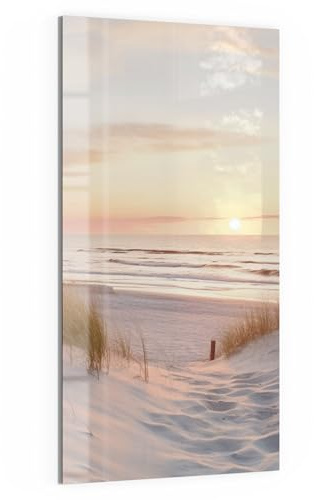DEQORI Glas-Magnettafel | 50x100 cm cm groß | Motiv Abendruhe am Strand | Memo-Board aus Glas | Magnetboard inkl. Magnete, Stift & Tuch für Küche & Büro | Tafel magnetisch & beschreibbar