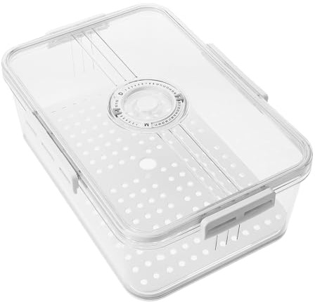 BEBEMOKO Boîte à Pain Hermétique Minuterie, Capacité Moyenne, Plastique Robuste Blanc, Conservation Longue Durée, Adaptée Cuisine Et Réfrigérateur, Conteneur De Stockage Couvercle Pour Pain Frais
