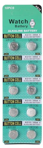 10PPpcs LR1130 AG10 Coin Cell Batteries 1.5V Button Battery High Energy Output for Toy, Watches, Calculators, Remotes