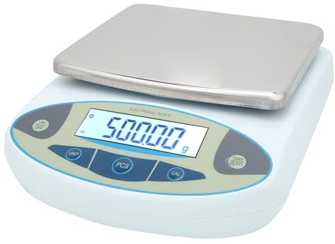 Digitale Präzisionswaage, Laborwaage, Elektronische Waage, 5000 G, 0,01 G, Schmuckwaage, Küchenlabor (EU-Stecker)