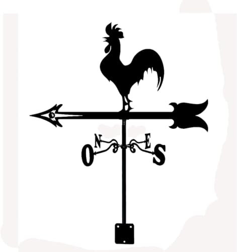 XAoSCd Banderuola Segnavento in Ferro Battuto per Esterni, Mucca E Agnello, Gallo, Cormorano, Banderuola in Acciaio Inossidabile, Vernice Spray per Giardino, Patio, Cortile,D-Normal