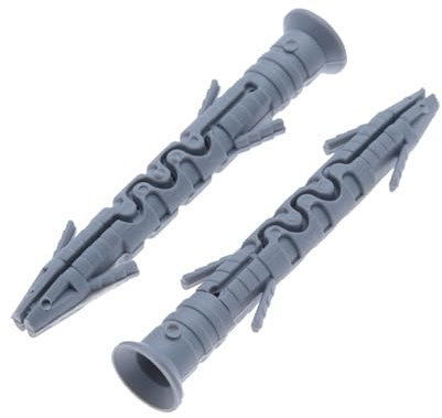 10mm x 80mm Long Plastic Wall Plugs for Screws, Heavy Duty Nylone Anchors, White Dowel Universal Expansion Fixings for Secure Mounting on Brick, Concrete, and Hollow Walls (Pack of 50)