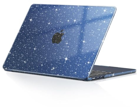 EooCoo für MacBook Air M5 13 Zoll Hülle M4 M3 M2 2026-2022 Glitzmitternacht