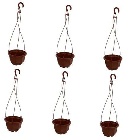 INOOMP 6sätze Plastik Hängetöpfe Für Sukkulenten Und Orchideen Balkonpflanzkübel Mit Haken Wetterfest Platzsparend Für Indoor Outdoor Chic Blumendeko