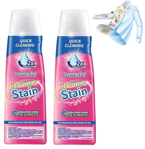 Nano Stains Remover Quick Cleaning Gel, Cleaner Heavy Duty Stain Gel, Clothing Quick Laundry Dry Cleaner, Household Stain Remover for Most Clothes (2 PCS)