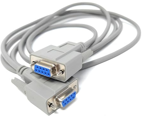 DRUT D9 Female to Female EGA Monitor Cable, 2m | 9-Pin Serial Display Lead, Enhanced Graphics Adapters, Vintage PCs, Retro Computing, VGA