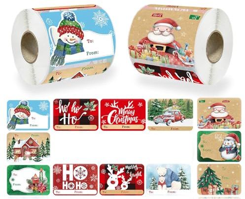500 Pezzi Adesivi Natalizi Regali Vetrofanie Natale Stickers Per Pacchetti Etichette Adesive Natalizie Chiudipacco Gadget