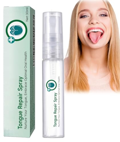 30ml Tongue Repair Spray,Instant Dry Mouth Spray for Long Lasting Relief,Oral Spray for Sore Tongue Relief,Moisturising Tongue Treatment and Fresh Breath,Fast Acting Mint Breath Spray for Adults
