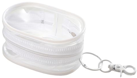 Kids Coin Purse - Borsa trasparente a forma di clavicola, per bambini, leggera, trasparente, per conservare le monete Everyday Carry Easy Organization, uso scolastico, regali di compleanno, bianco