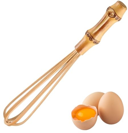 Licsaliwe Mini Frusta, Frusta di bambù in Legno, Strumento da Forno da Cucina Naturale da 5, 5 Pollici per Cucinare, Battere Le Uova, miscelare Salse, Latte schiumoso, mescolare Le pastelle