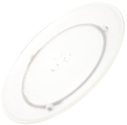 Kisangel Plato Giratorio Microondas de Vidrio Resistente con Anillo Acoplador y Soporte para Repuesto Fácil Instalación y Limpieza Compatible con Hornos Microondas Estándar