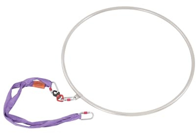 innytund Aerial Hoop Set 95cm Luftreifen für Luftyoga & Akrobatik, Lyra Hoop Edelstahl Ring inkl. 30KN Drehwirbel, 25KN Karabiner & Rundschlinge, Profi Luftakrobatik Set für Zuhause & Studio, Silber/L