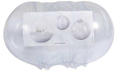 Rayher Boules de décoration à garnir, plastique transparent, 1 set, Ø 10cm, 4 boules, à remplir, à suspendre, cadeau, Noël, pâques, anniversaire- 39467800, Cristal