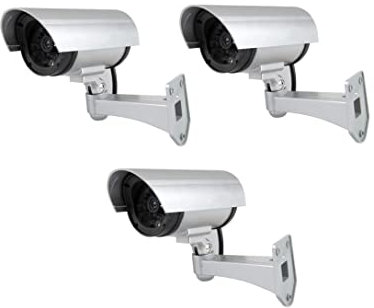 TEMPO DI SALDI 3 Telecamere Di Sorveglianza Finte Da Esterno Luce Led Lampeggiante Infrarossi -