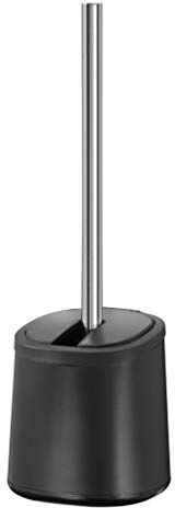 WENKO WC-Garnitur Kerr Schwarz - WC-Bürstenhalter, Stahl, 12.5 x 36.5 x 12.5 cm, Schwarz