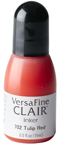 Tsukineko VersaFine Clair Refill Nachfülltinte - 15 ml - Rot, Tulip Red - Zubehör Reinker für VersaFine Clair Stempelkissen
