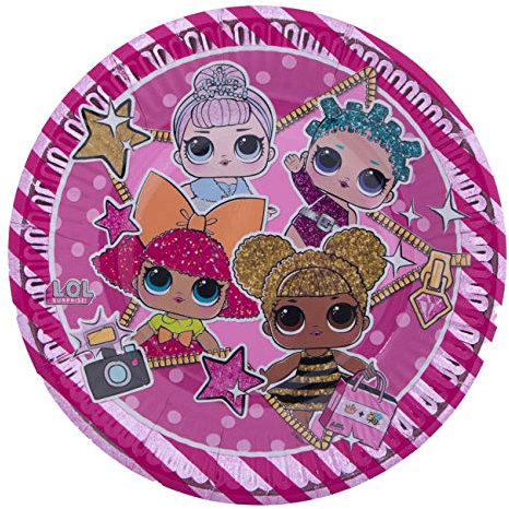 Lote de 40 Platos Infantiles Decorativos de Cartón LOL Redondos Ø 20 cm. Vajillas Juguetes y Regalos Baratos para Fiestas de Cumpleaños, Bodas, Bautizos y Comuniones.