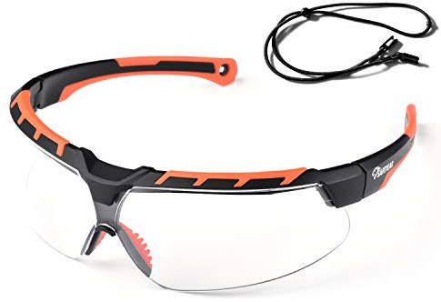SAFEYEAR Anti-Kratz-Schutzbrille SG016OR UV-Schutz getönte Baustelle Sicherheit Sonnenbrille für Männer und Frauen, Augenschutz Arbeitsbrille für Labor
