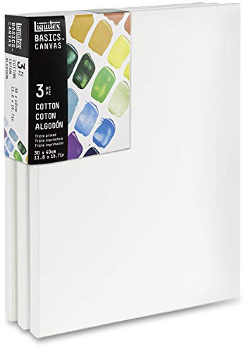 Liquitex Basics set da 3 tele per pittura bianche - 30x40cm