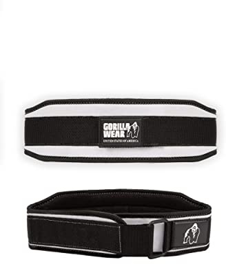 Gorilla Wear - 4 Inch Women's Lifting Belt - Schwarz/Weiß - Bodybuilding Krafttraining Gym Training Gewichtheben Unterstützung Stabilisierung mit Logos für Sport