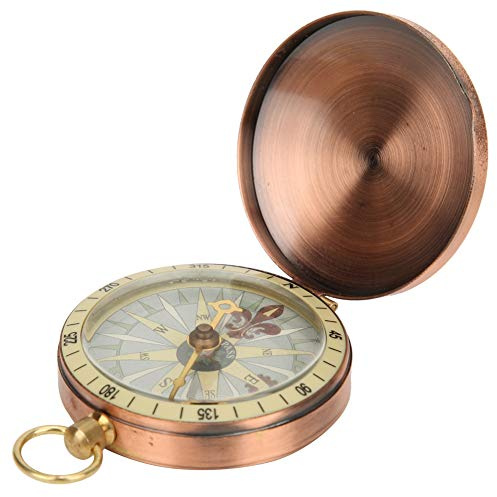 Compass Navigation, Dashboard Pocket Compass Bronze Classic Flip Cover Outdoor Watch Boat Accessories Vintage Navy Sailing Gifts for Hiking Camping Backpacking Outdoor Activities Climbing