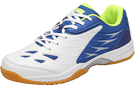 SDEQA Badmintonschuhe Für Männer Und Frauen Tennis Tischtennis Schuhe Indoor Court Schuhe Bequeme rutschfeste Schuhe,Blau,42 EU