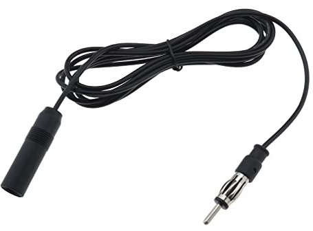 EMSea Car Stereo FM AM Radio Antenna Extension Cable 2m DIN Plug Connector Coaxial Cable for Vehicle Car Audio Stereo Host Unit CD Media Receiver Player