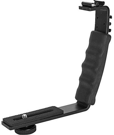 Fydun Kamerahalterung Schwerer Kamerablitz L Halterung Dual Blitzschuhhalterung Adapterhalterung DV Mikrofon LED Licht