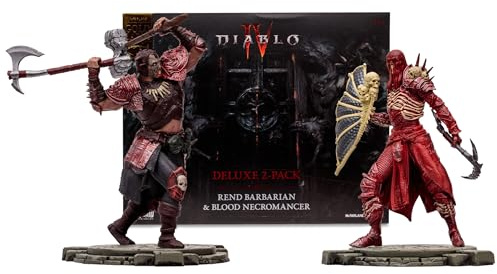 McFarlane Toys - Diablo IV Rend Barbarian and Blood Necromancer 2pk Gold Label 1:12 Scale Posed Figures, Gold Label, Amazon Exclusive