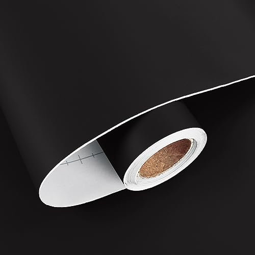 HotDecor Schwarze Tapete für Wohn- und Schlafzimmer, 60 cm x 300 cm, selbstklebend, dekorativ, Vintage