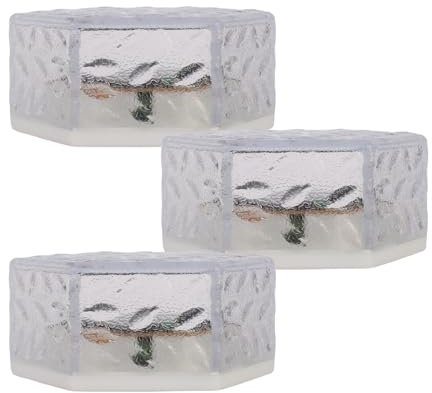 DONGKER Solar Pflasterstein Bodenleuchte Dekoleuchte, 3 Stück Acryl Solar-Ziegelstein-Lichter, Solar LED Ziegellicht mit Lichtempfindlicher Sensor für Garten, Weg, Terrasse, Gehweg-Dekoration