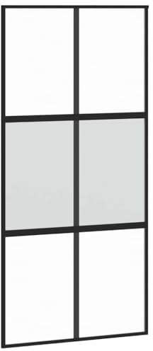 vidaXL Skjutdörr svart 102,5x205 cm härdat glas och aluminium, skjut dörr, glasdörr, glas skjutdörrar, glas skjutdörr, glasdörrar, modern skjutdörr