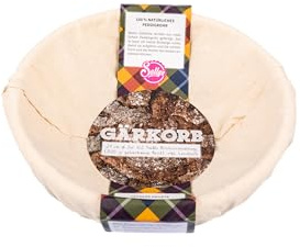 Sallys Gärkorb zum Brotbacken - aus Nachhaltigem Rattan inkl. Leineneinlage 30 °C waschbar, für Brot bis zu 500 g, Ø 21 cm (Klein, Rund)