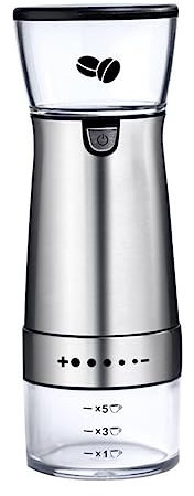 MAGICLULU Moulin à Café Électrique Usb Rechargeable Inoxydable Machine à Moudre Les Grains De Café Pour Usage Domestique Design Compact Et Portable Pour Bureau Et Voyages