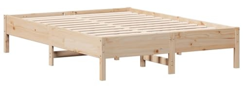 vidaXL Massivholzbett ohne Matratze 140x190 cm Kiefernholz