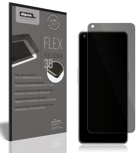 dipos FLEX Blickschutzfolie für Realme GT 2 Pro | Privacy Displayschutz matt, 2-Wege Sichtschutz, Full Cover, selbstheilend, blasenfrei, Fingerprint-kompatibel, selbstklebend
