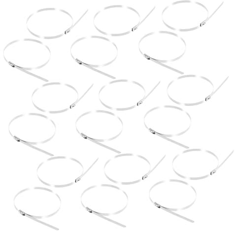Hohopeti 100pcs Dog Fencing Extender Ties Stainless Steel Chain Link Fence Slats Metal Zip Ties for Outdoor Use