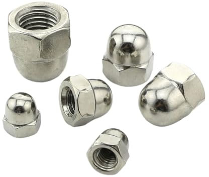 5 Stück 5/16 Zoll 5/16 Zoll 5/16-18 UNC Standard Grobgewinde 201 Edelstahl 201ss Muttern Sechskant Sechskant gewölbte Hutmutter
