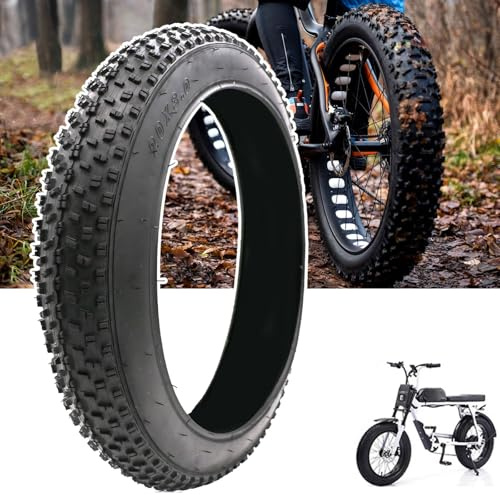 Fat Bike Tires, 20/24/26x3.0/4.0 Fat Reifen, Verbreiterung Strand Fahrrad Fett Reifen, rutschfeste Faltbare Elektrofahrradreifen, Fat Bike Reifen Ersatz Set für Wide Mountain Snow | 30 PSI